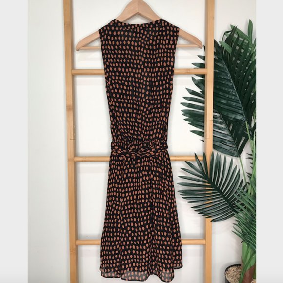 SOLD Witchery Chestnut Print Trim Sleeve Dress 4 - Picture 3 of 13